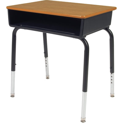 Lorell Adjustable-Height Student Desks with Book Box, Black, 2 / Carton, LLR99893