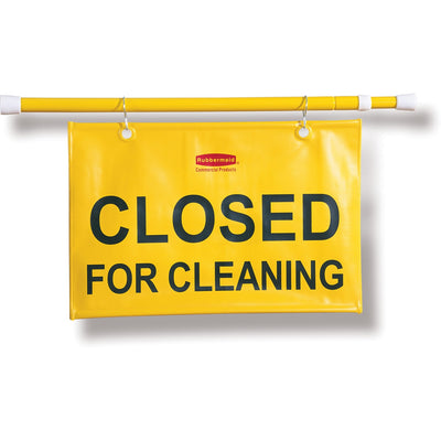 Rubbermaid Commercial Closed For Cleaning Safety Sign, Yellow, 6 / Carton, RCP9S1500YWCT