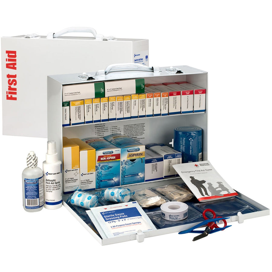 First Aid Only 2-Shelf First Aid Cabinet with Medications - ANSI Compliant, 15.3" x 11", White, 446, 1 Kit, FAO90573