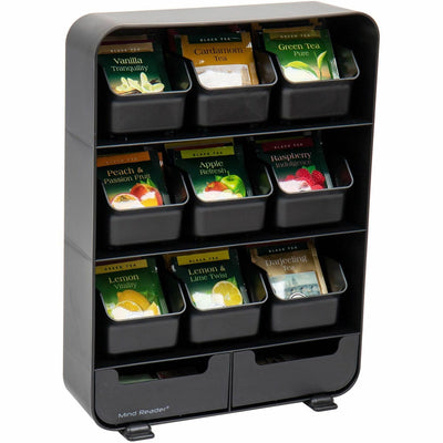 Mind Reader Tea Organizer, Black, EMSTBORGBLK