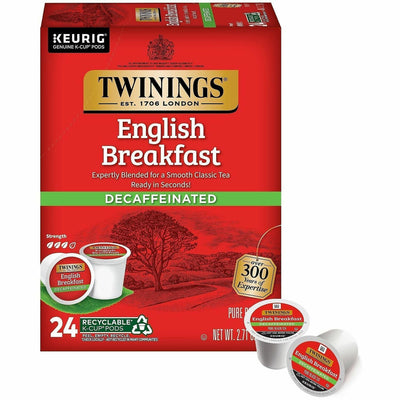 R. Twining & Twinings of London Decaf English Breakfast Black Tea K-Cup, 24 / Box, TWG08757