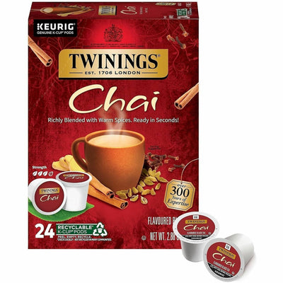 R. Twining & Twinings of London Chai Flavoured Black Tea K-Cup, 24 / Box, TWG09954