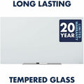 ACCO Quartet InvisaMount Magnetic Glass Dry-Erase Board, QRTG7442IMW