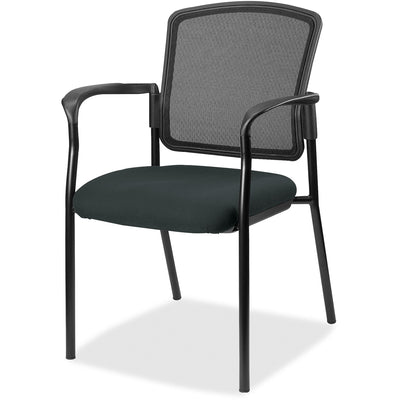 Lorell Mesh Back Stackable Guest Chair, Black, LLR23100076