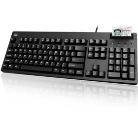 Adesso EasyTouch 630SB - Smart Card Reader Keyboard, Black, ADEAKB630SB