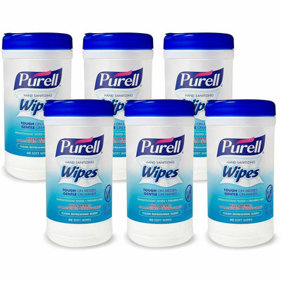 Gojo PURELL Clean Scent Hand Sanitizing Wipes, White, 6 / Carton, GOJ912006CMRCT