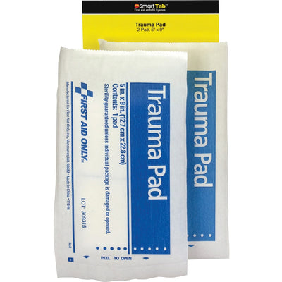 First Aid Only SmartCompliance Refill Trauma Pads, Blue, 1 Pack, FAOFAE6024