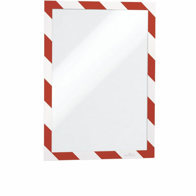 Durable Office Twin-color Border Self-adhesive Security Frame, White, 2 / Pack, DBL4770132