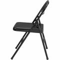 Lorell Folding Chairs, Black, 4 / Carton, LLR62527