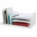 Safco Onyx 3 Tray/3 Upright Section Desk Organizer, White, SAF3254WH