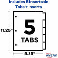 Avery Big Tab Plastic Dividers with Pockets, 5-Tab (07714, Multicolor, 1 Set, AVE07714