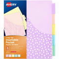 Avery Big Tab Plastic Dividers with Pockets, 5-Tab (07714, Multicolor, 1 Set, AVE07714