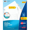 Avery Big Tab Printable White Label Dividers, 20 Set, AVE14434