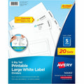 Avery Big Tab Tab Divider, White, 20 Set, AVE14440