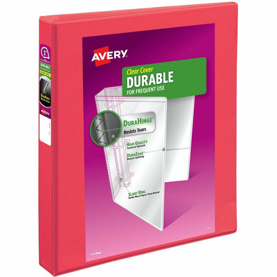 Avery Durable View Binders with Slant Rings, Coral, 8 1/2" Width x 11" Length, 6EA/CT — view 1