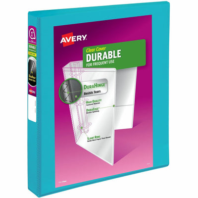 Avery Durable View Binders with Slant Rings, Aqua, 8 1/2" Width x 11" Length, AVE17295