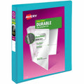 Avery Durable View Binders with Slant Rings, Aqua, 8 1/2" Width x 11" Length, AVE17295