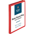 Business Source Round Ring Binder, Red, BSN09965