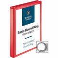 Business Source Round Ring Binder, Red, BSN09966