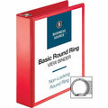 Business Source Round Ring Binder, Red, BSN09968