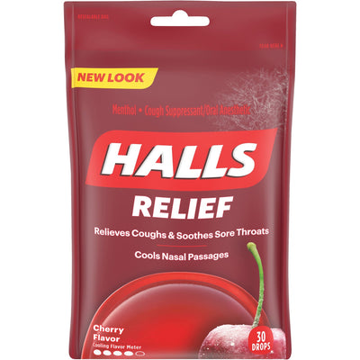 Mondelez HALLS Halls Cherry Cough Drops, 1 Box, CDB62182