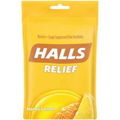Mondelez International HALLS Halls Honey-Lemon Cough Drops, 12 / Box, CDB62183