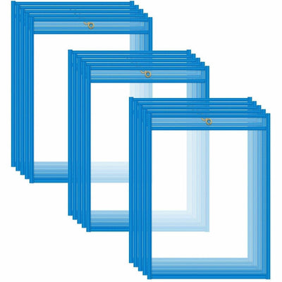 C-Line Neon Colored Stitched Shop Ticket Holders, Neon Blue, 15 / Box, CLI43915