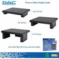 First Base DAC Stax MP-213 Height-Adjustable Monitor/Laptop Stand with 2-USB Ports, Black, DTA02159
