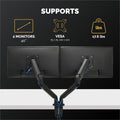 Fellowes Platinum Mounting Arm for Monitor - Black, FEL8042501
