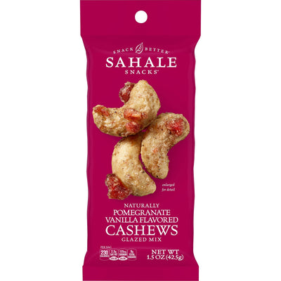 J.M. Smucker Sahale Snacks Pomegranate/Vanilla Cashews Glazed Snack Mix, 18 / Carton, SMU00328