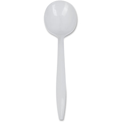 Genuine Joe Medium-Weight Soup Spoon, White, 1 Carton, GJO20003