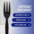 Genuine Joe Heavyweight Fork, Black, 1 Carton, GJO30403
