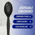Genuine Joe Heavyweight Spoon, Black, 1 Carton, GJO30405