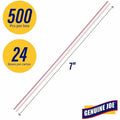 Genuine Joe Jumbo Striped Straws, White, 500 / Box, GJO58944