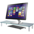 Kantek Glass Monitor Riser/Desk Shelf, White, KTKMS370
