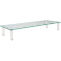 Kantek Glass Monitor Riser/Desk Shelf, White, KTKMS370