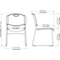 Lorell Heavy-duty Standard-height Stack Chairs, Black, 4 / Carton, LLR62528