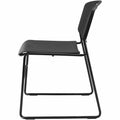 Lorell Heavy-duty Standard-height Stack Chairs, Black, 4 / Carton, LLR62528