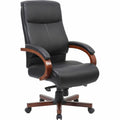 Lorell Executive High-Back Wood Finish Office Chair, LLR69531