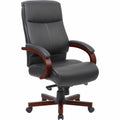 Lorell Executive High-Back Wood Finish Office Chair, Mahogany, LLR69532
