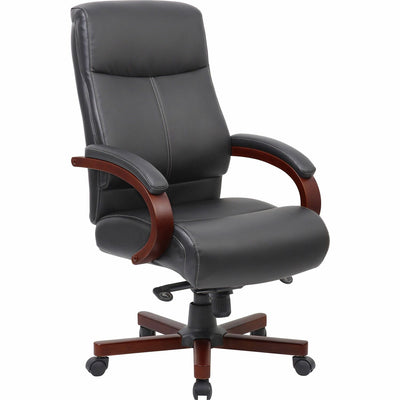 Lorell Executive High-Back Wood Finish Office Chair, Mahogany, LLR69532