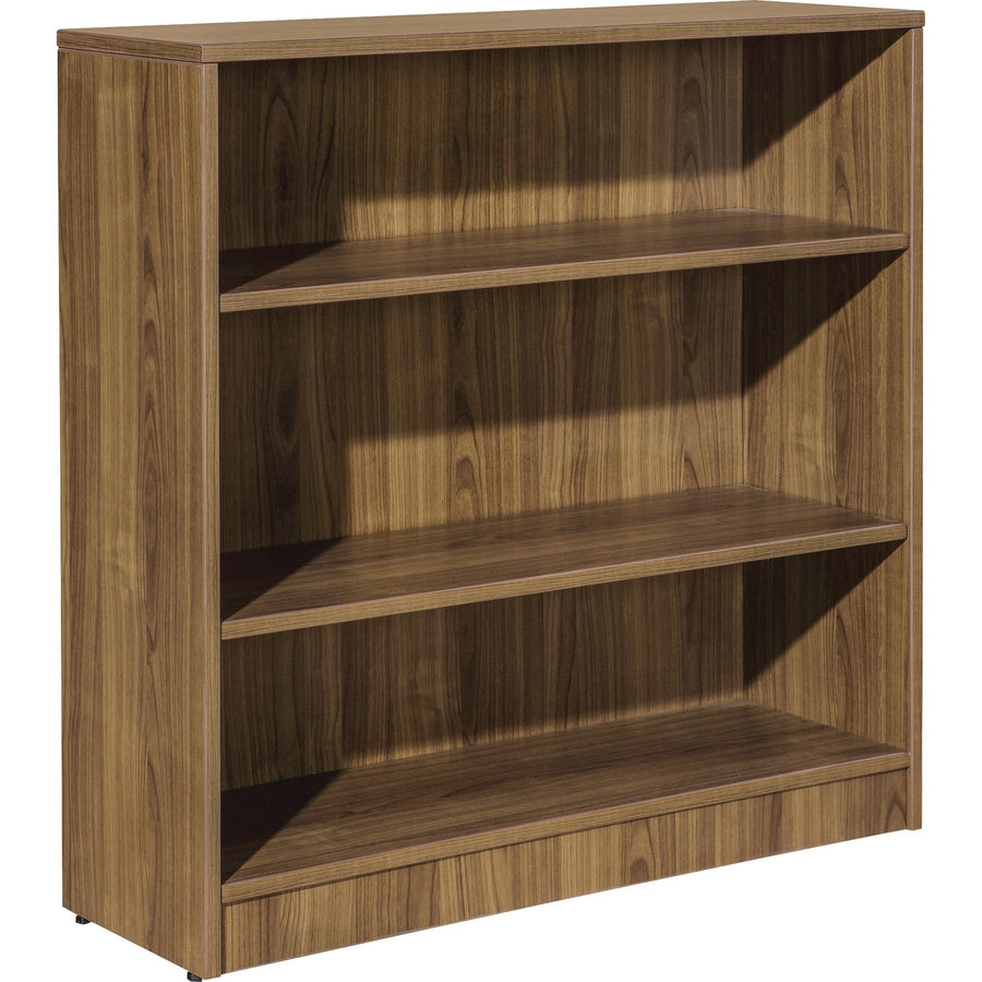 Lorell Laminate Bookcase, 36" x 36", Walnut, Square Corner, LLR99783