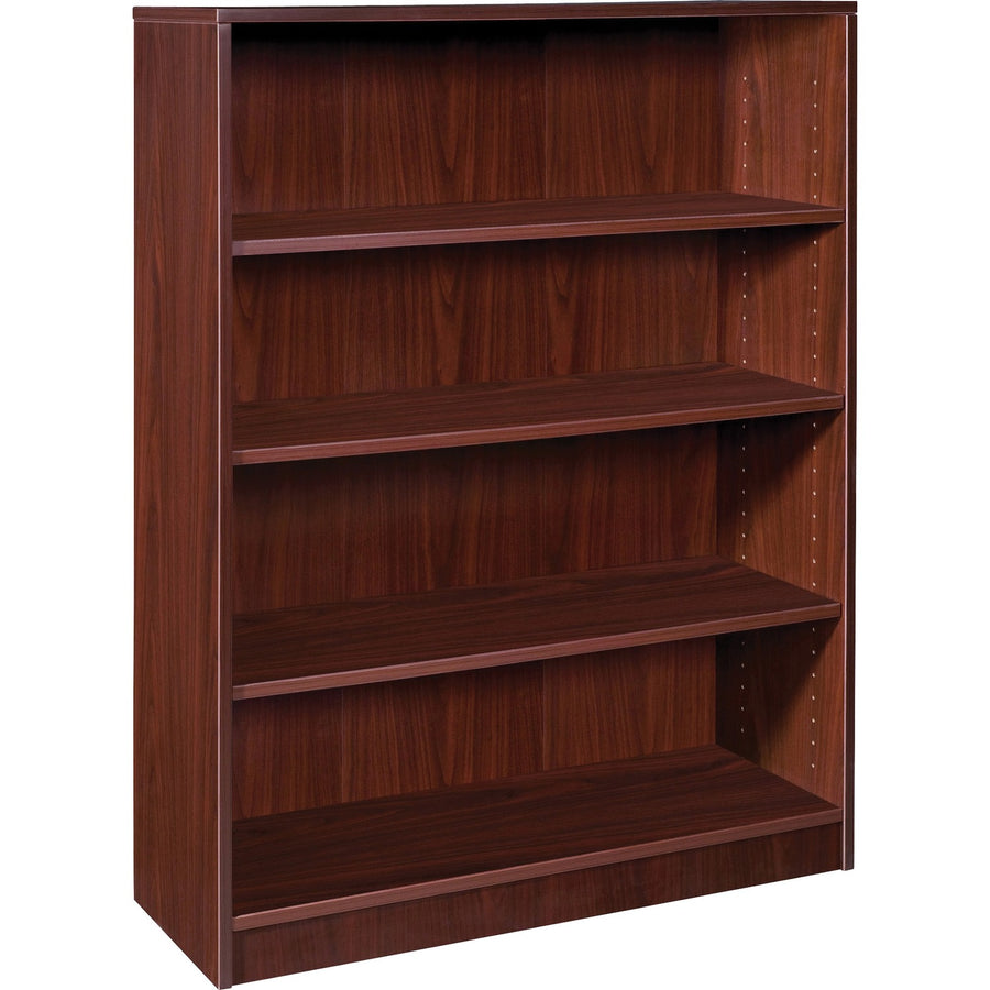 Lorell Laminate Bookcase, 36" x 48", Mahogany, Square Corner, LLR99784