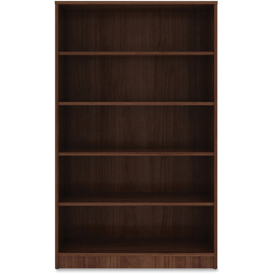 Lorell Laminate Bookcase, 60" Height x 36" Width x 12" Depth, Thermofused Laminate (TFL), Adjustable Feet, LLR99789