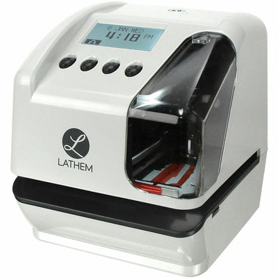 Lathem LT5 Electronic Time and Date Stamp, 6.1" x 7.1", Gray, Metal, Password Protected, LTHLT5000
