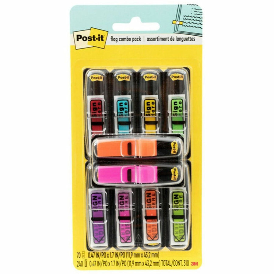 Post-it® Printed Message Flags Value Pack, Assorted, Removable, 240 / Pack, MMM684SHVA