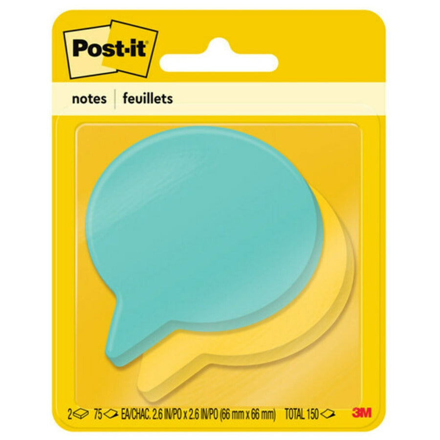 Post-it® Die-Cut Notes, Green, Self-adhesive, 2 / Pack, MMM7350BLB