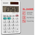 Sharp Calculators EL-244WB 8-Digit Professional Pocket Calculator, White, SHREL-244WB