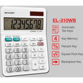 Sharp Calculators EL-310WB 8-Digit Professional Mini-Desktop Calculator, White, SHREL-310WB