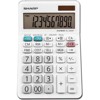Sharp Calculators EL-330WB 10-Digit Professional Desktop Calculator, White, SHREL330WB